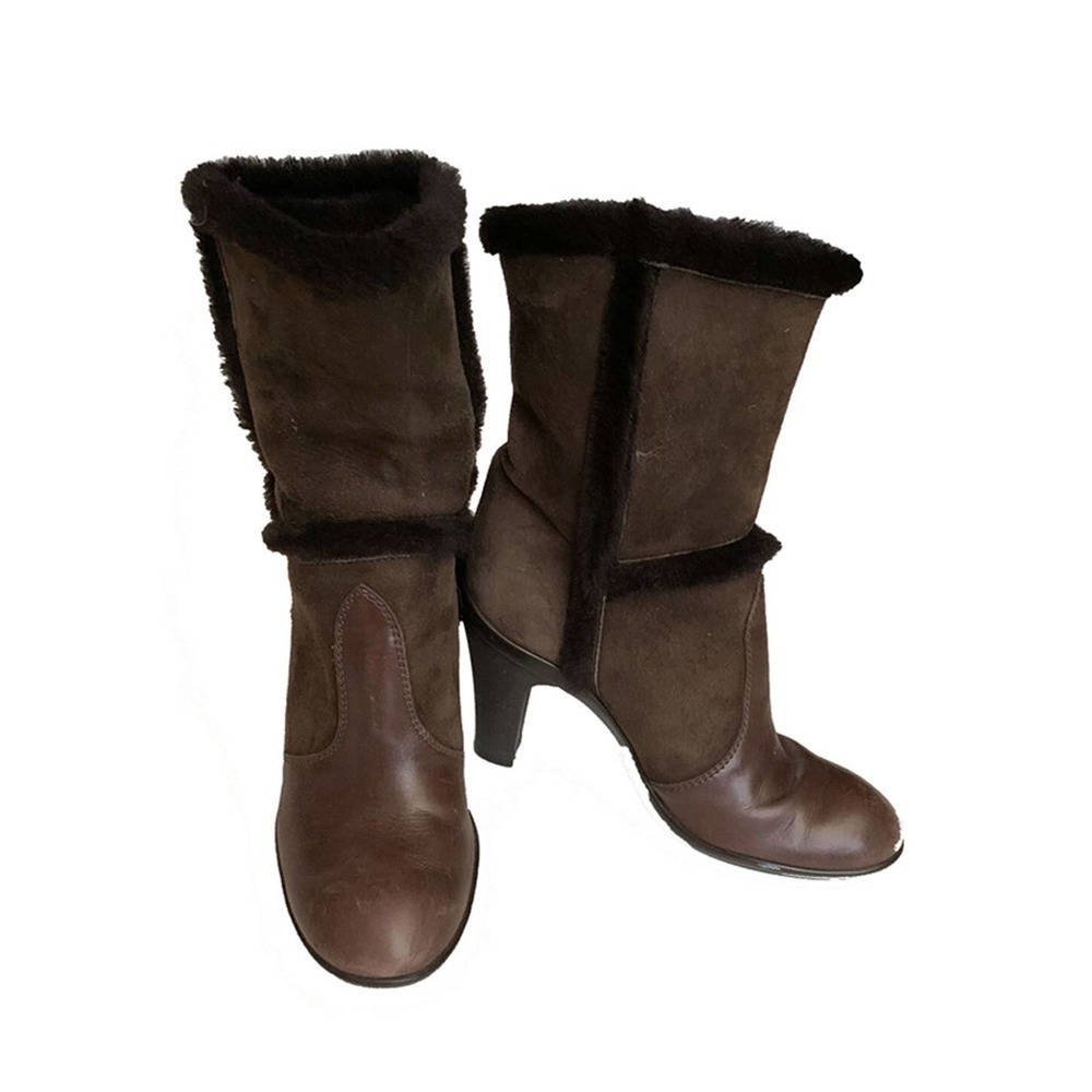 Hogan Brown Leather Boots Size 5.5